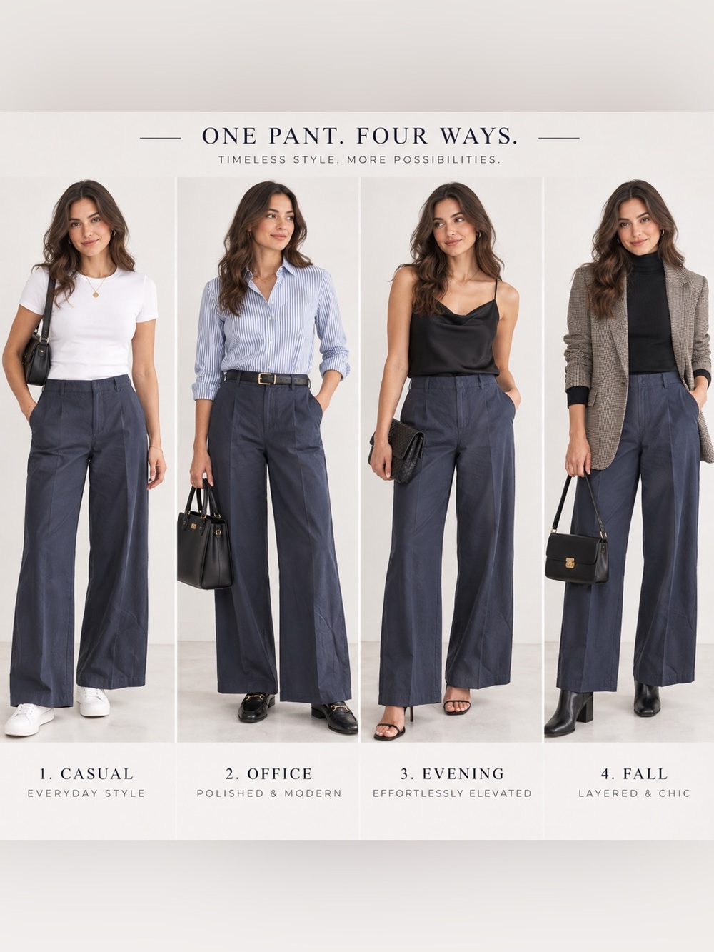 GAP Women Khakis Wide Leg Trousers Navy Blue Flat Front Size 14 NWT